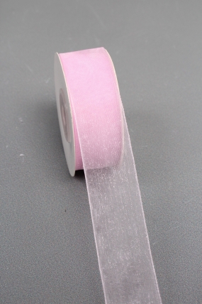 Лента органза на картонн.катушке, 25мм*25ярд, сиреневый 0224М