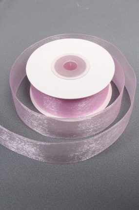 Лента органза на картонн.катушке, 25мм*25ярд, сиреневый 0224М