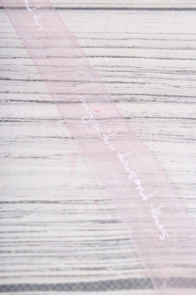 Лента органза "Письмо", 25mmx25yards, цв.сиреневый 5649Л