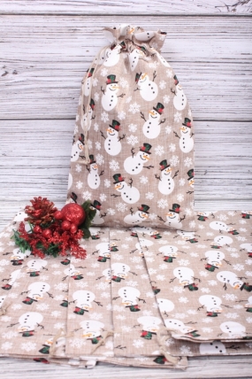 Мешочек Снеговики 20*30см 6 шт/уп  10384-C106