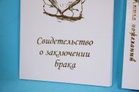 набор книга пожеланий+папка для свидетельства о браке люкс под кожу с золотыми мишками