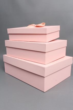 Набор коробок подарочных из 3шт - 33,5*25*11,5, 29*21*9, 24,5*17*6,5 см, нежно-розовый 7454М