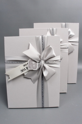 Набор коробок подарочных из 3шт - 29*21*9,5, 26*19*8, 23*17*6,5 см, серый/коричневый 7379М