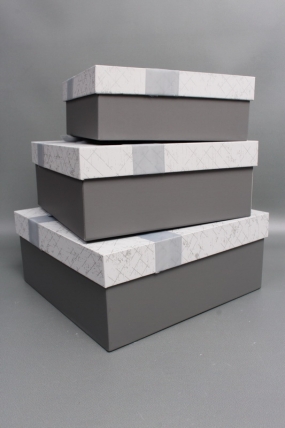 Набор коробок подарочных из 3шт - 27*27*11,5, 24*24*10, 20,5*20,5*8 см., св. голубой 7867М