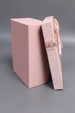 Набор коробок подарочных из 3шт - 22,5*16*9,5, 20*14*8, 17,5*12,5*6,5 см, св.розовый 7591М