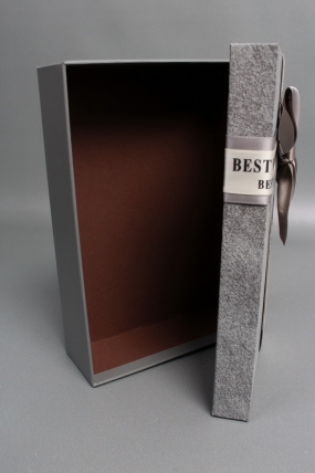 Набор коробок подарочных из 3шт - 33,5*25*11,5, 29*21*9, 24,5*17*6,5 см, св.серый 7645М