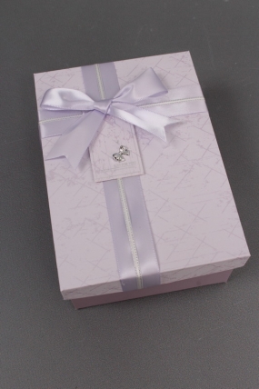 Набор коробок подарочных из 3шт - 22,5*16*9,5, 20*14*8, 17,5*12,5*6,5 см., св.сиренев. 7614М