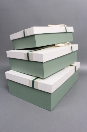 Набор коробок подарочных из 3шт - 29*21*9,5, 26*19*8, 23*17*6,5 см, зеленый 7362М