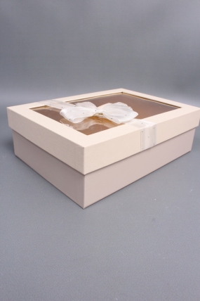 Набор коробок подарочных с бантиком из 3шт - 33,5*25*11,5, 29*21*9, 24,5*17*6,5, светло-розовый 6341