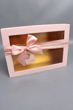 Набор коробок подарочных с бантиком из 3шт - 33,5*25*11,5, 29*21*9, 24,5*17*6,5,  св.розовый 6327М