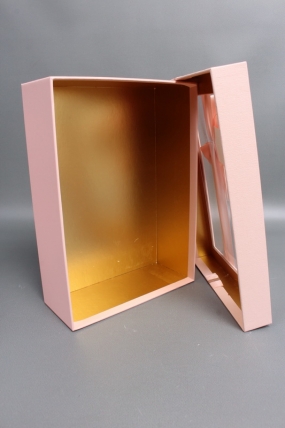 Набор коробок подарочных с бантиком из 3шт - 33,5*25*11,5, 29*21*9, 24,5*17*6,5,  св.розовый 6327М