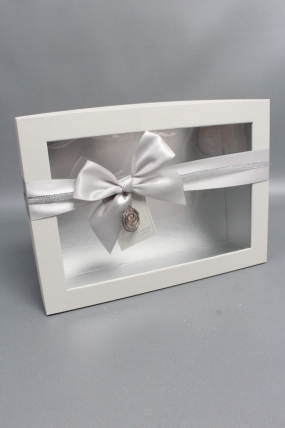 Набор коробок подарочных с бантиком из 3шт -  33,5*25*11,5, 29*21*9, 24,5*17*6,5,  св.серый 6334М