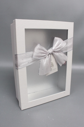 Набор коробок подарочных с прозр. окошком из 3шт - 29*21*9,5, 26*19*8, 23*17*6,5 см, св.серый7775М