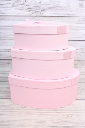 Набор коробок "Сердце с бантом" 3шт, 31*28*12cm, 27*24*10cm, 23*20*9cm, красный 2024Н