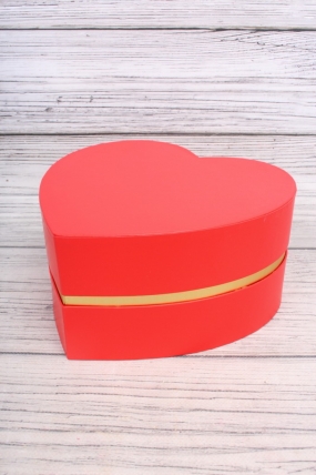 Набор коробок Сердце "Золотой кант" 3шт, 26*25*13,5cm, 24,5*23,7*12,5cm, 22,5*21,6*11cm, красный2017