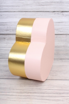 Набор коробок Сердце "Золотой кант" 3шт, 26*25*13,5cm, 24,5*23,7*12,5cm, 22,5*21,6*11cm, розовый2000