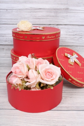 Набор коробок "Sweet heart" 3 шт, 28.3*25*11.3H; 24*21*10H; 18.8*16.5*8.3, красный 0625Н
