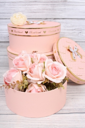 Набор коробок "Sweet heart" 3 шт, 28.3*25*11.3H; 24*21*10H; 18.8*16.5*8.3, розовый 0618Н