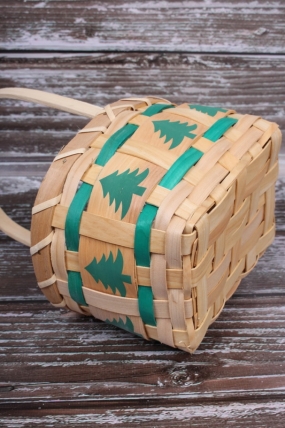 Набор корзин плет. НГ (секвойя), 23,5x18,5x13/30 см, 18,5x14,5x11/26 см, 2 шт., натур,/зелен. 3377М
