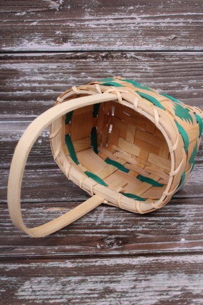Набор корзин плет. НГ (секвойя), 23,5x18,5x13/30 см, 18,5x14,5x11/26 см, 2 шт., натур,/зелен. 3377М