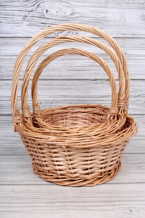 Набор корзин плетеных (ива), 33*33*15*38CM, 27*27*13*33CM, 22*22*11*28CM, 3 шт., медовый 1021М