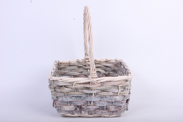 набор корзин плетеных из 3 шт прямоугольные (ива, береста) 24x19 h=13/30cm