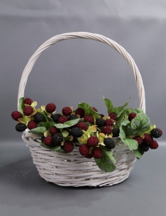 Набор корзин плетеных из 3(ива): D44xH16xHH46 BD33, D38xH14xHH38 BD29, D31xH12xHHH34 BD24  бел 6231