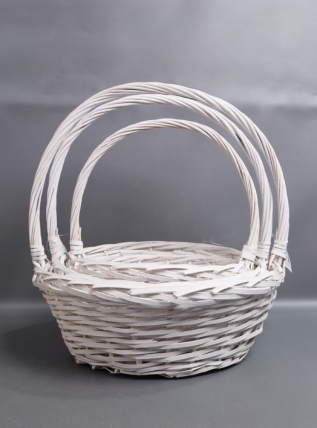 Набор корзин плетеных из 3(ива): D44xH16xHH46 BD33, D38xH14xHH38 BD29, D31xH12xHHH34 BD24  бел 6231