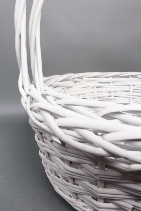 Набор корзин плетеных из 2шт (ива) - Круг  D40xH175/40см, D34xH15/35см,  белый  8783М