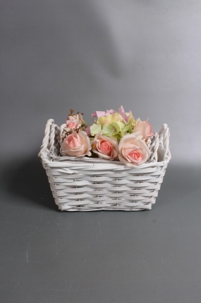 Набор корзин плетеных из 3шт  (ива), 28,5X20,5XH14/TH19,5 белые  4353М