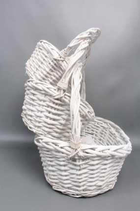 Набор корзин плетеных из 3шт(ива): 42x30xH13/17xHH36; 35x26xH10/15xHH32; 30x20xH9/13xHH27  1655М