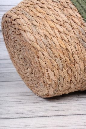 Набор корзин плетеных (рогоз) из 3шт , 30x30x16x40см, 26x26x15x36см,22x22x12x32 см, 0871М