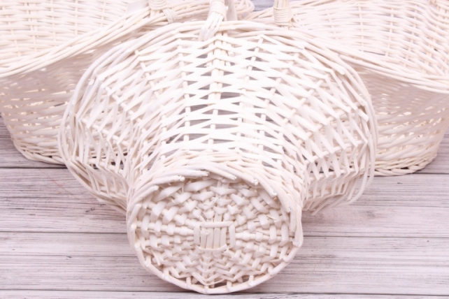 Набор плетеных корзин (ива) из 3шт - Круг 47*37*23*22*46CM  цвет белый 4065Н
