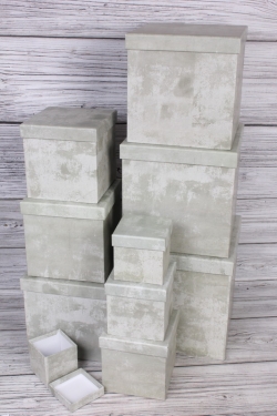 Набор подарочных коробок из 10 шт - КУБ "Бетон" 26,5*26,5см  SY601-1824