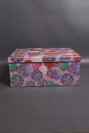 Набор подарочных коробок из 10 шт - Прямоугольник Воздушные шары голография 37*29*16 см К114