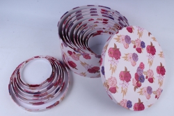 набор подарочных коробок из 10шт-  круг розы на розовом  34*34*18см