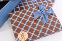 набор подарочных коробок из 3шт (прямоугольник) клетка коричневый