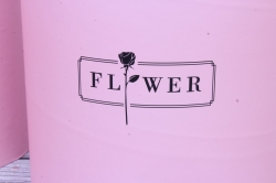 Набор подарочных коробок из 3шт - Цилиндр "Flower", 25х25х28см  с кантом, розовый 9978Н