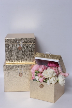 Набор подарочных коробок из 3шт - КУБ Золотой 20*20*17см SY3325-GOLD