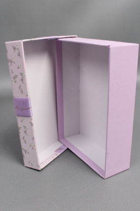 Набор подарочных коробок из 3шт - Прямоугольник Цветы на сиреневом 24*19*8,5  К223