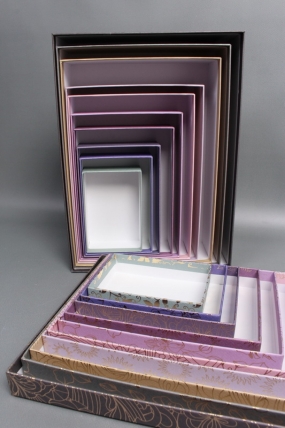 Набор подарочных коробок из 10шт - Прямоугольник Графит  36*26*10  К114