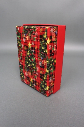 Набор подарочных коробок из 10шт - Прямоугольник НГ Ёлка шотландка 37*27*11  N2513