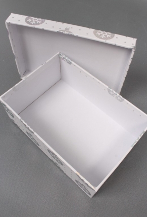 Набор подарочных коробок из 10шт - Прямоугольник НГ Игрушки серебро 37,5*29*16см  N330