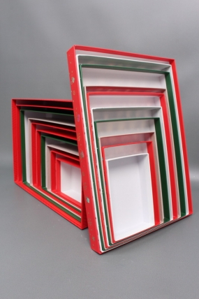 Набор подарочных коробок из 10шт - Прямоугольник НГ Веселый Дед Мороз с тиснением 37*27*11  N2514