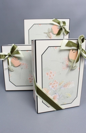 Набор подарочных коробок из 3шт - Прямоугольник Разнотравье 29*22*13см   К233