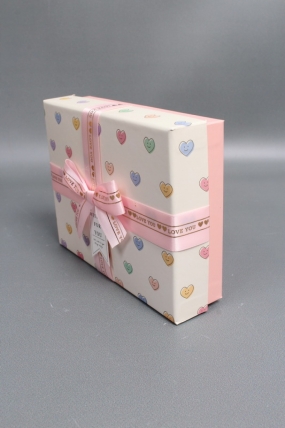 Набор подарочных коробок из 3шт - Прямоугольник Сердечки 24*19*8,5  К223