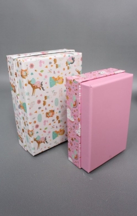 Набор подарочных коробок из 10шт - Прямоугольник  "Феечки"  37*27*11  D389