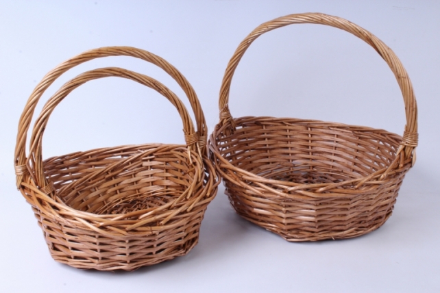 набор светло-коричневых корзин из ивы 3 шт d=37 h=16/39cm