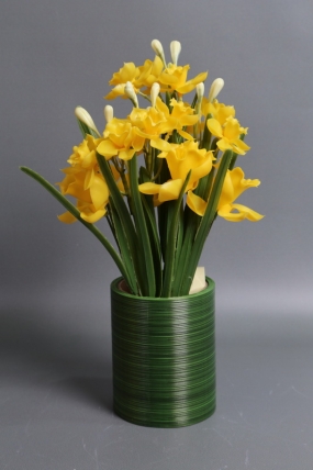 Нарциссы силиконовые букет желтые 35см