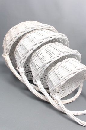 Н-р корзин плетеных 4шт (ива): D40*H15*HH41, D33*13*HH36, D28*11*HH31, D22*10*HH26, белый 2337М
